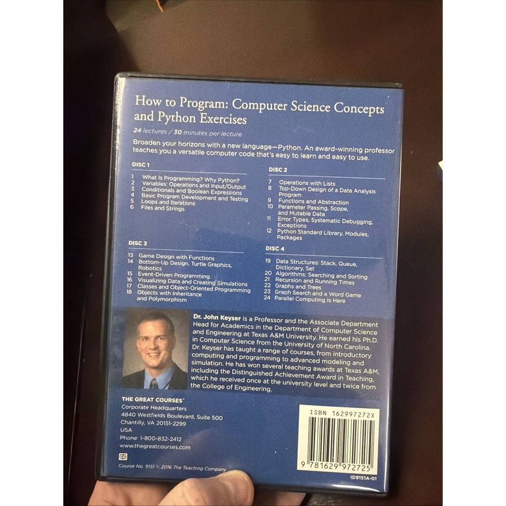 The Great Courses How to Program Computer Science Python DVD & Guidebook 2016 - Picture 4 of 5